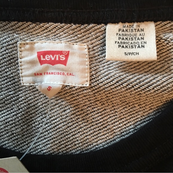 NWT LEVIS FRENCH TERRY CREW NECK SWEATSHIRT MENS SMALL (RAGLAN CUT, CUT & SEW) - Picture 4 of 9